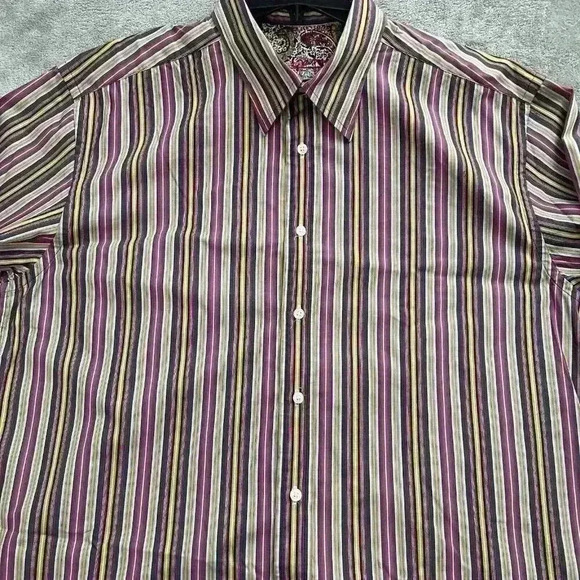 Robert Graham Shirt Men's 2XL Striped Button Up Long Sleeves Cotton Americana - Picture 4 of 10